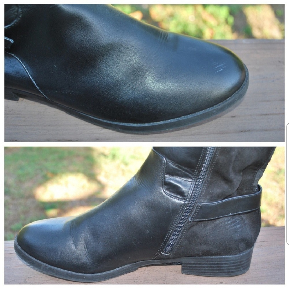 BOOTS~Liz Claiborne Black Riding Boots~Side Zipper~Round Toe~EUC - Picture 7 of 10